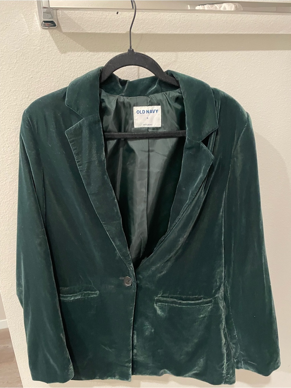 Old Navy Emerald Green Velvet Blazer Jacket